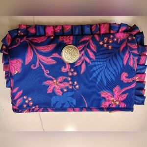 Floral Blue and Pink Clutch